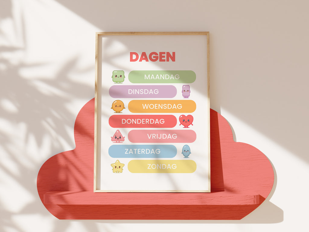 Educatieve Kinderposter Set 'Kawaii' – 6-delig