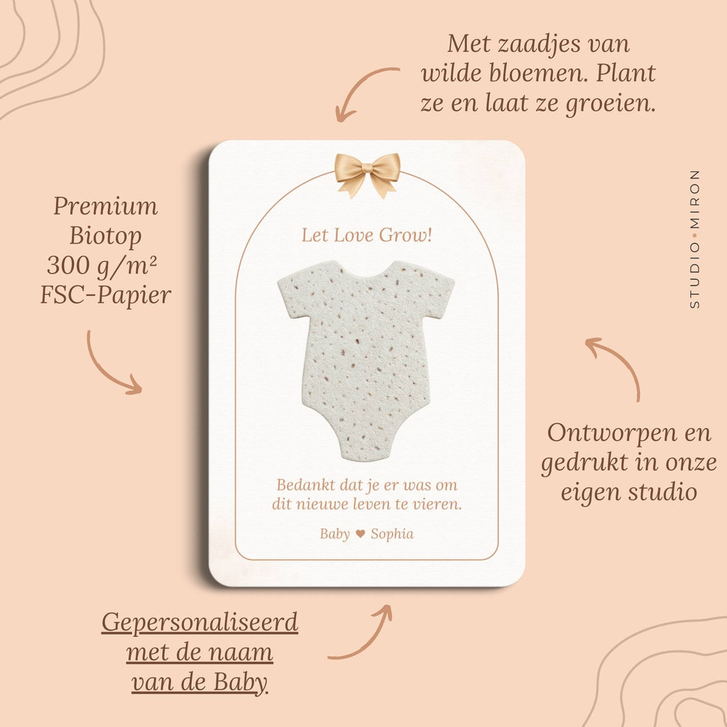 Kraamcadeau let love grow boho beige pluspunten Studio Miron