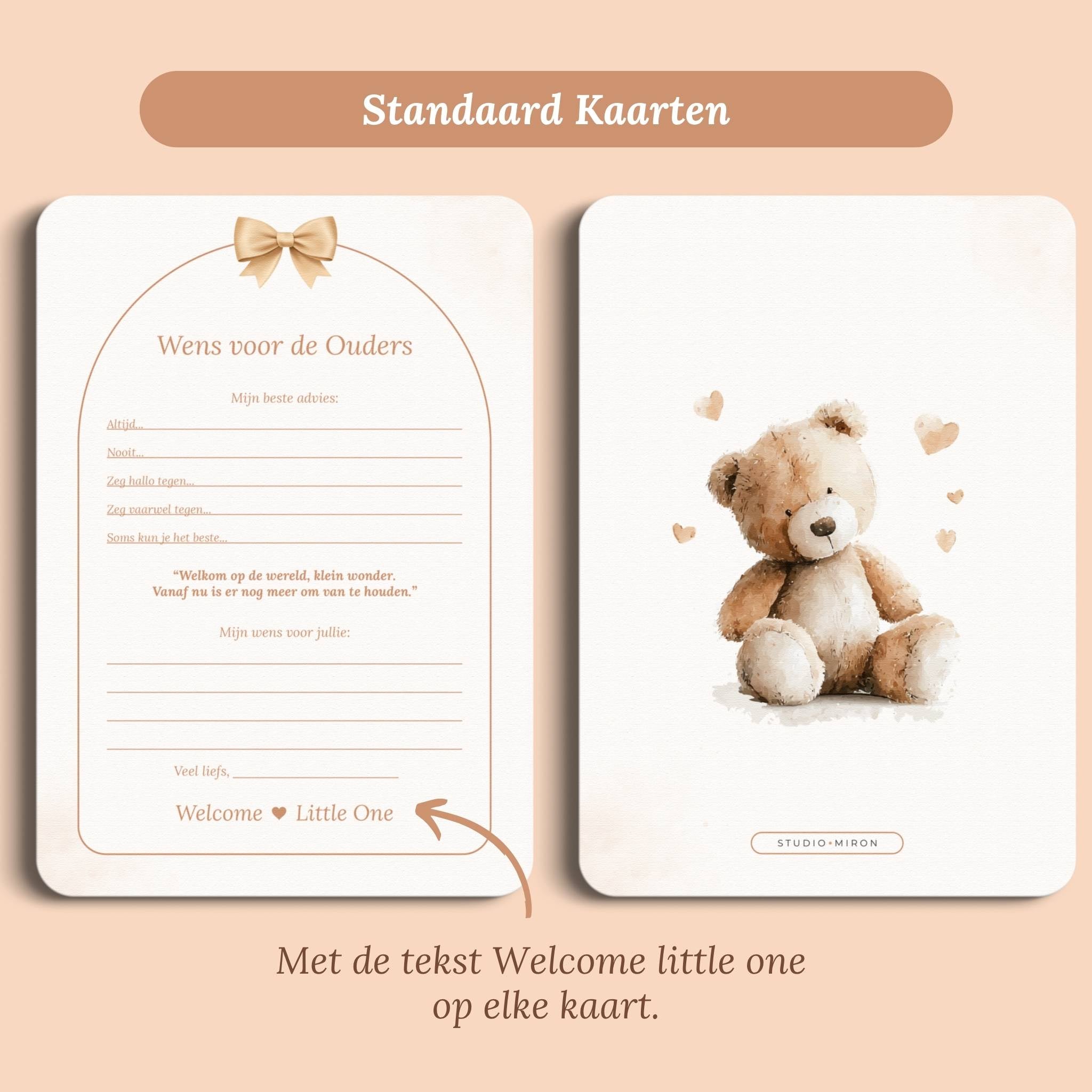 Kraamkaarten voor de ouders boho beige standaard voor en achter Studio Miron