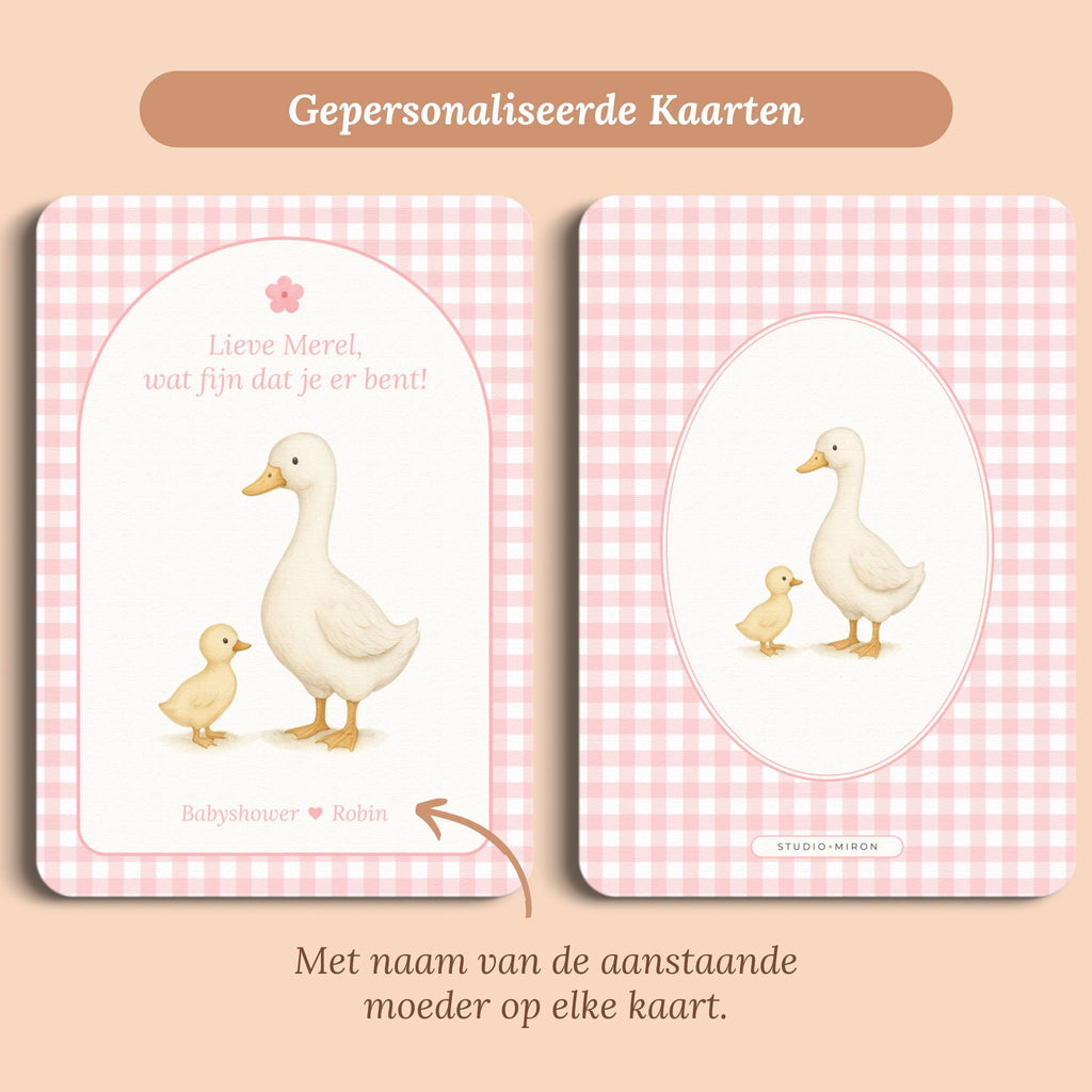 Mini Welkomstbord A6 - Naamkaart | Gingham Roze