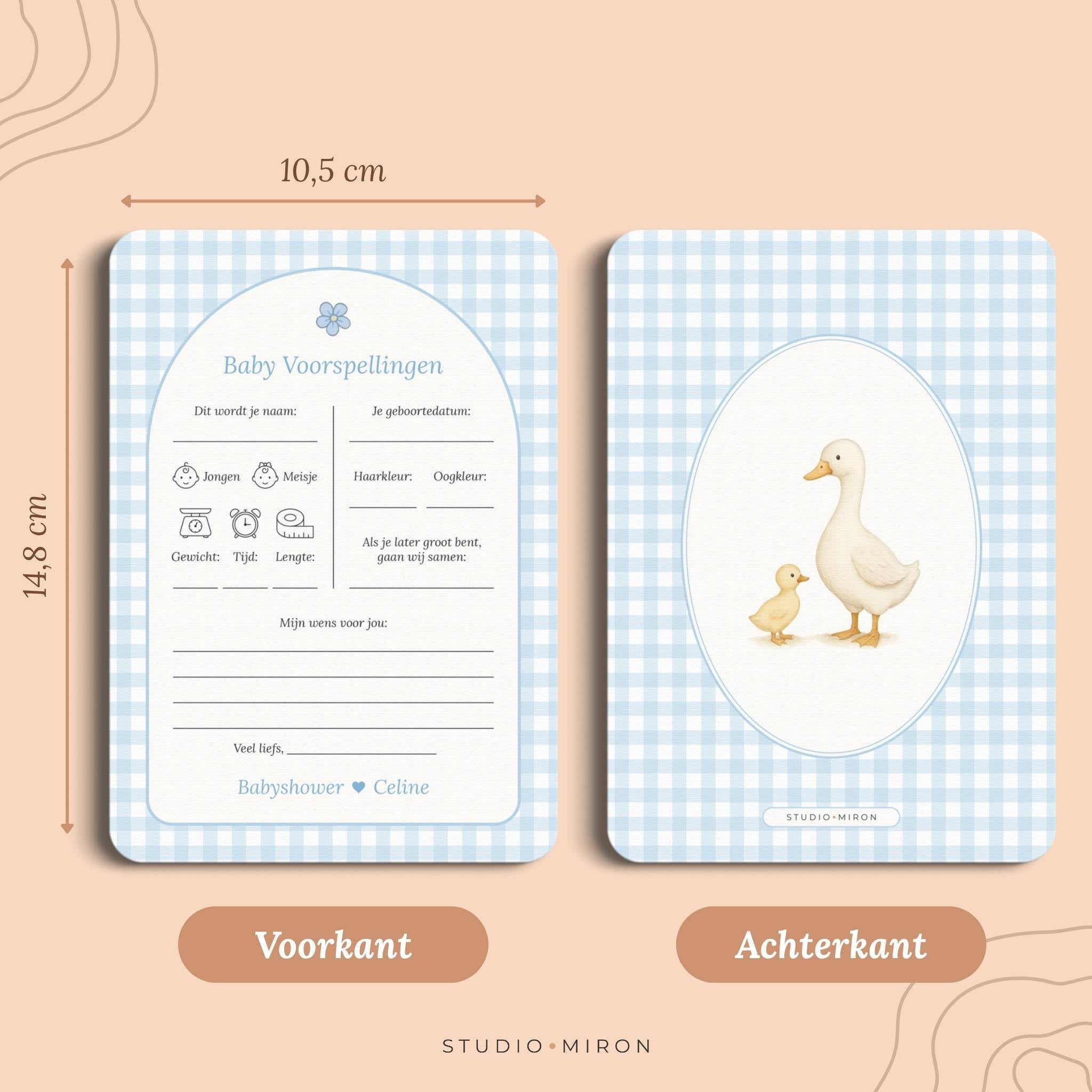 Baby Voorspellingen | Gingham Blauw