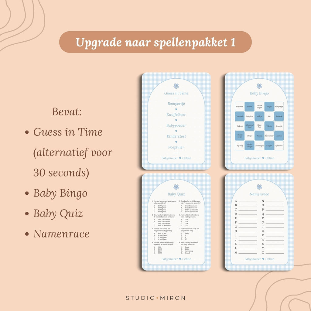 Baby Bingo | Gingham Blauw