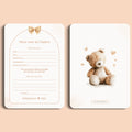 Babyshower invulkaarten wens voor de ouders boho beige beertje voor en achter Studio Miron