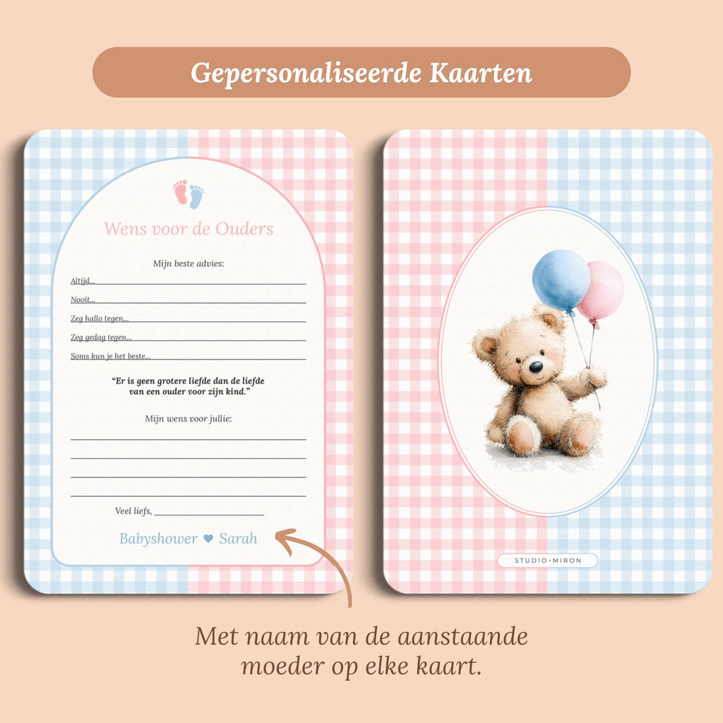 Wens voor de Ouders | Gingham Roze-Blauw
