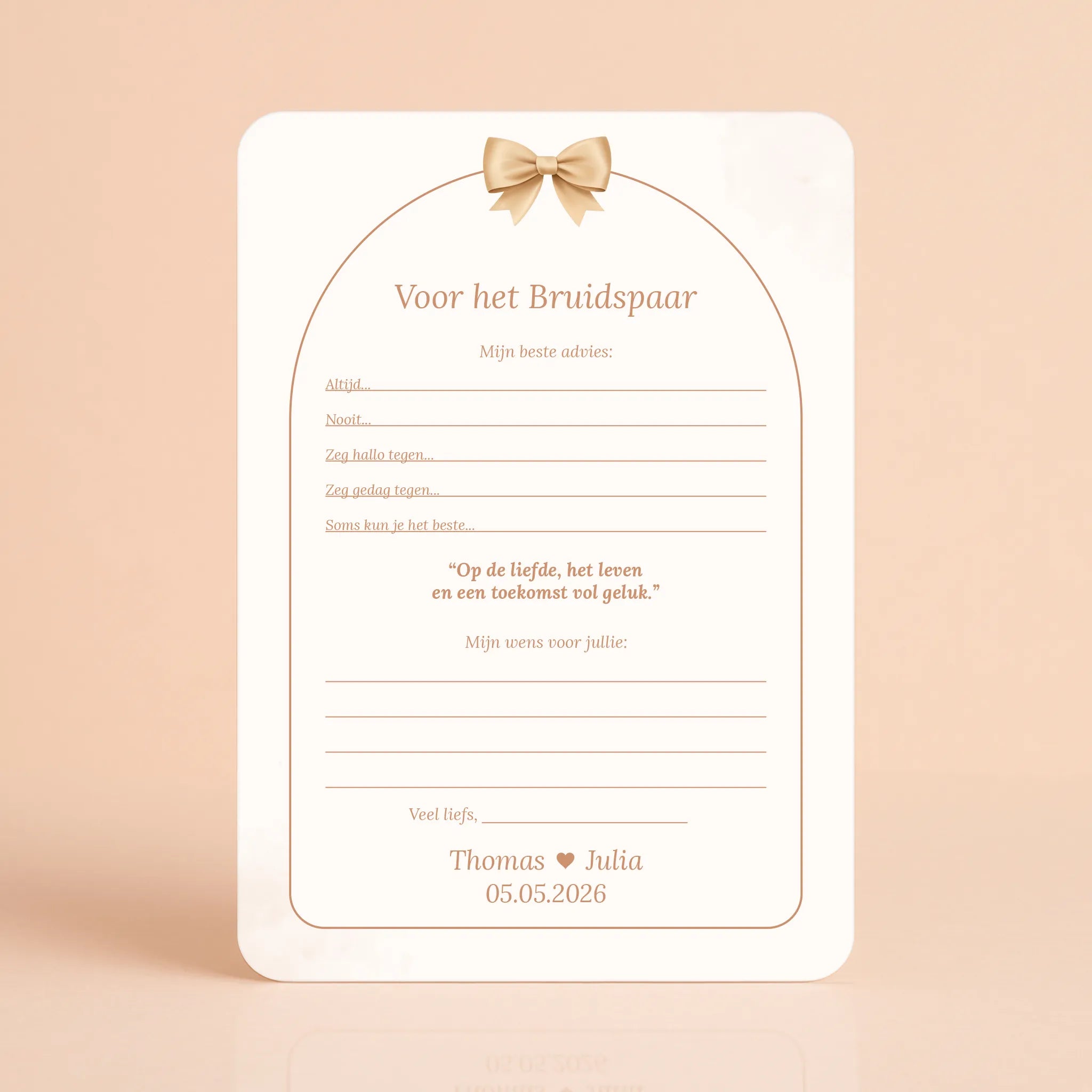 Babyshower invulkaarten Wens voor het Bruidspaar in Boho Beige stijl, gepersonaliseerd – Studio Miron