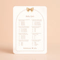 Babyshower spelkaart Baby Quiz in Boho Beige met beertje stijl, gepersonaliseerd met naam – Studio Miron