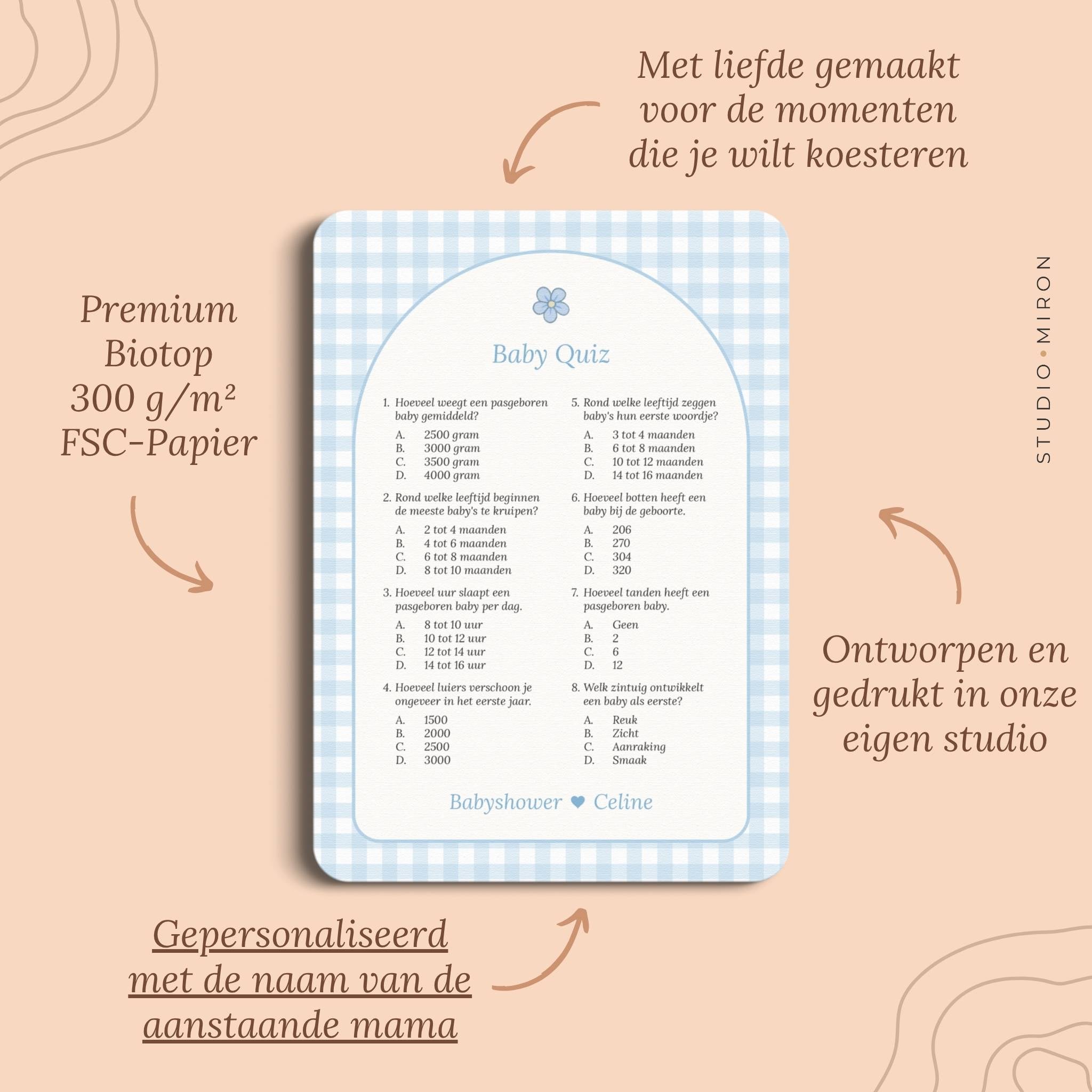 Baby Quiz | Gingham Blauw