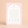 Baby Woordzoeker | Gingham Roze