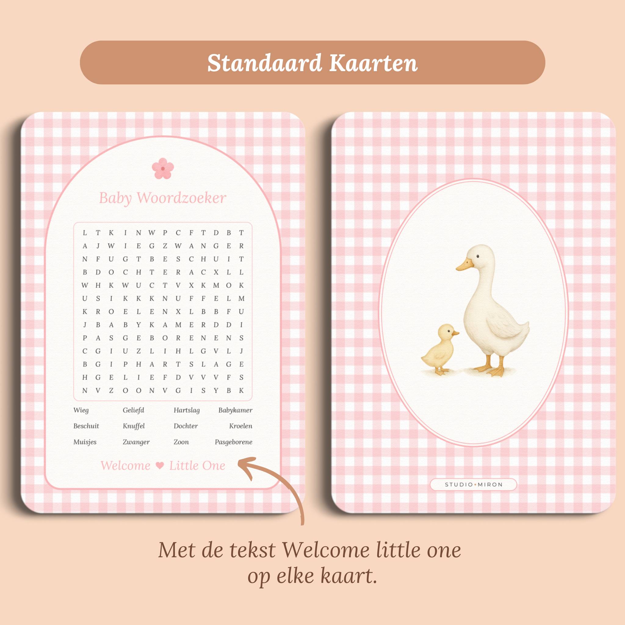 Baby Woordzoeker | Gingham Roze