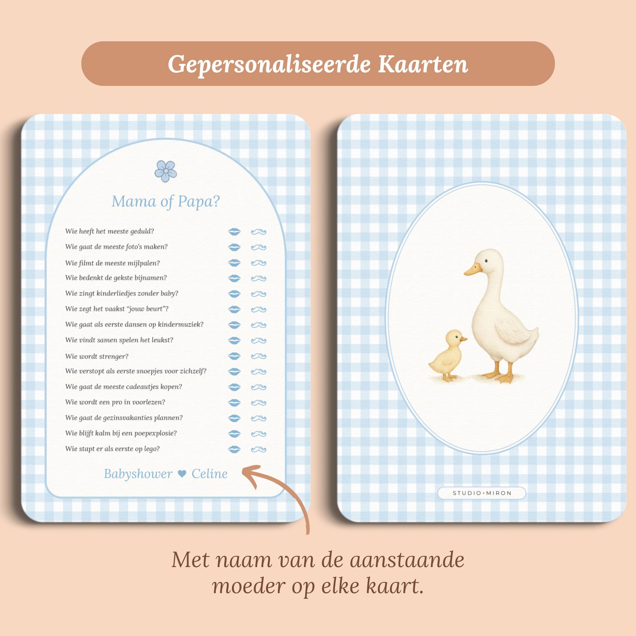 Mama of Papa | Gingham Blauw