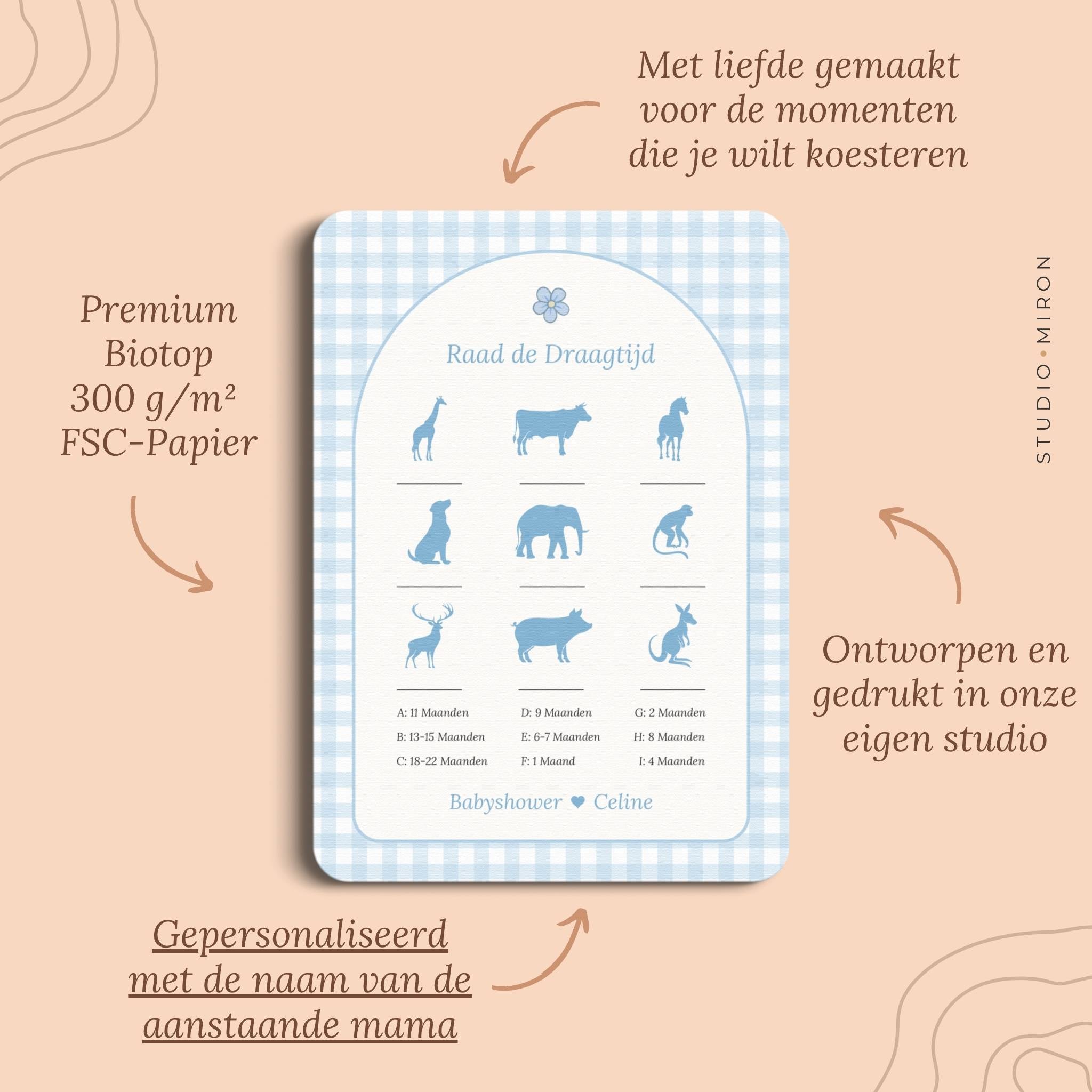 Raad de Draagtijd | Gingham Blauw