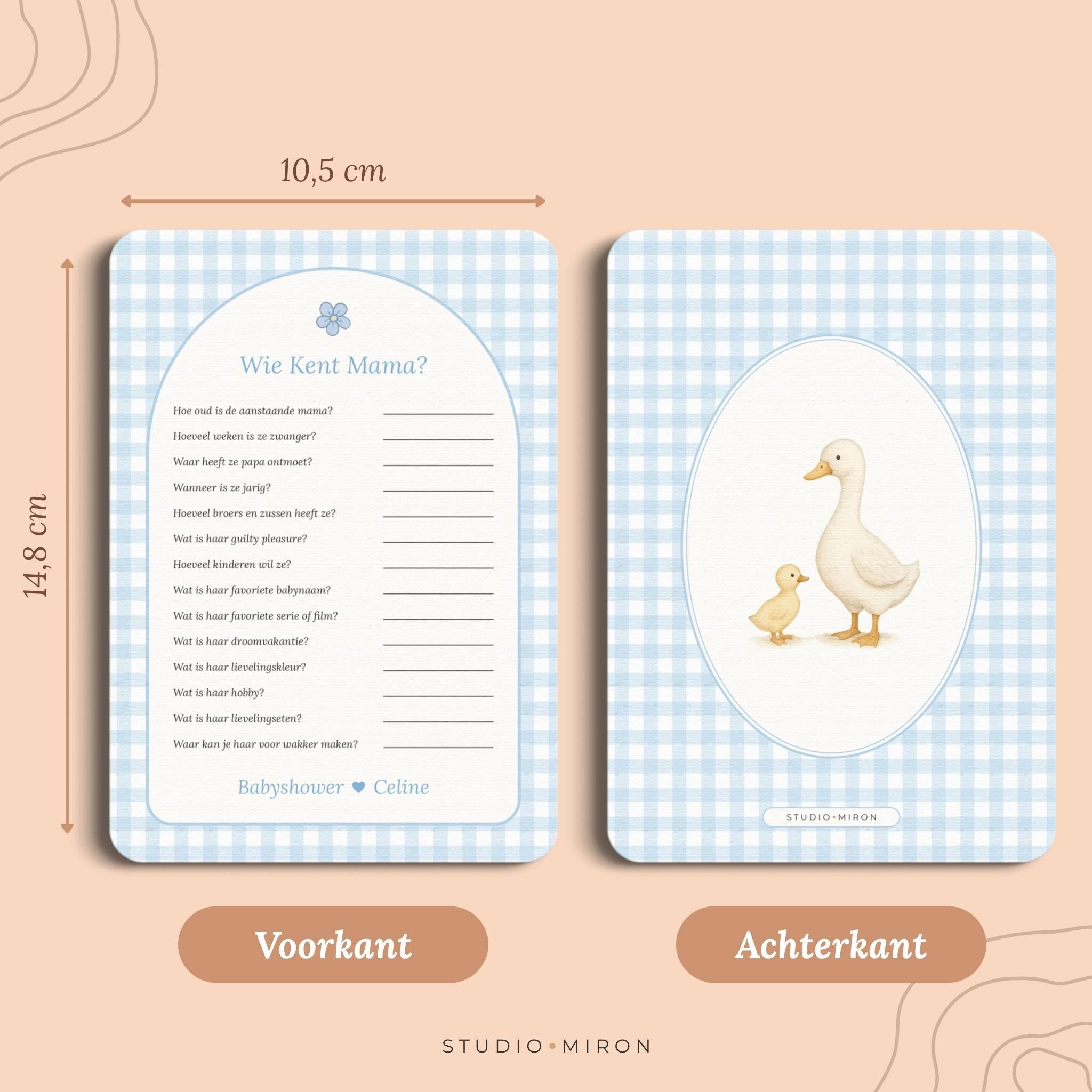 Wie kent Mama | Gingham Blauw