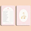 Babyshower spelletjes wie kent mama gingham roze voor en achter Studio Miron
