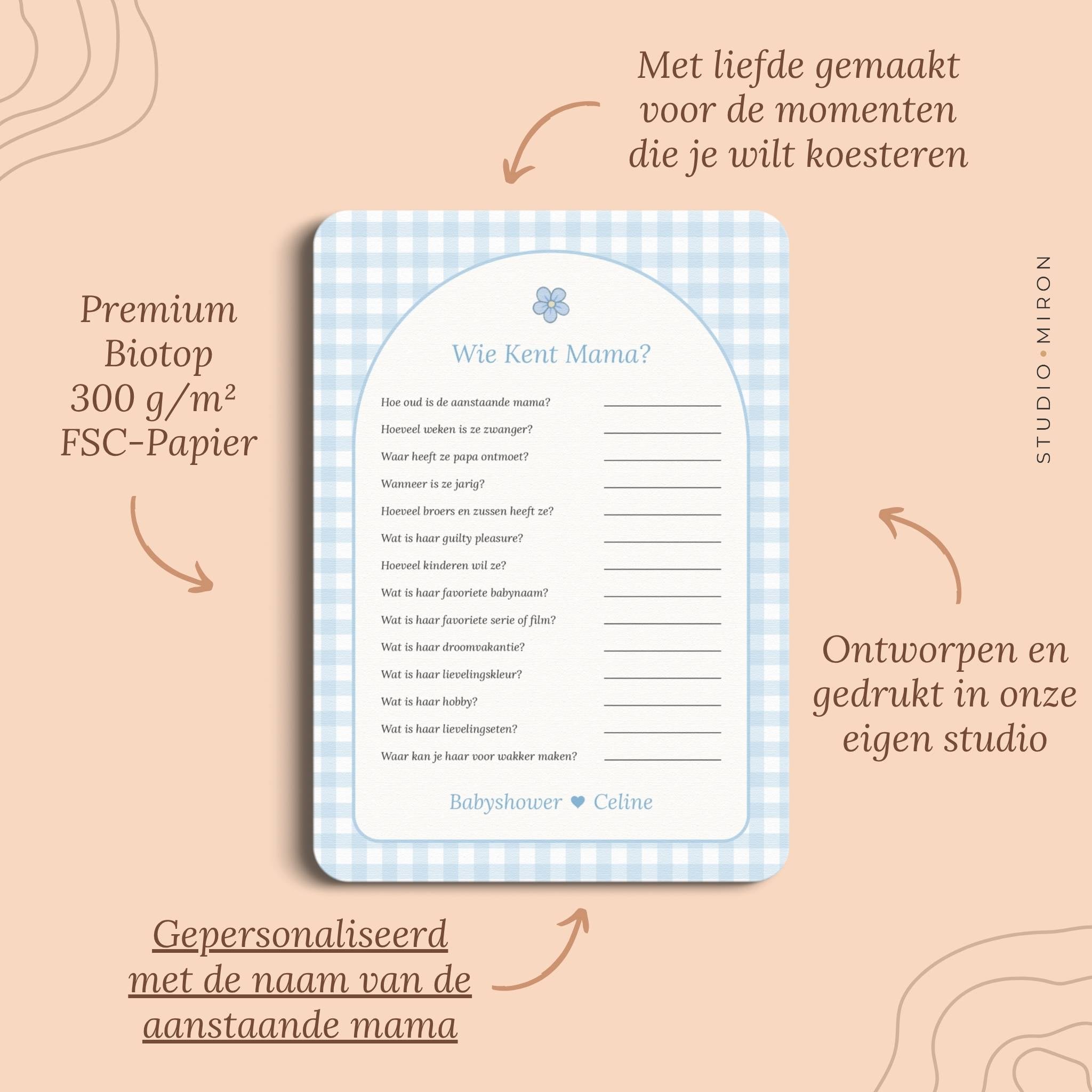 Wie kent Mama | Gingham Blauw