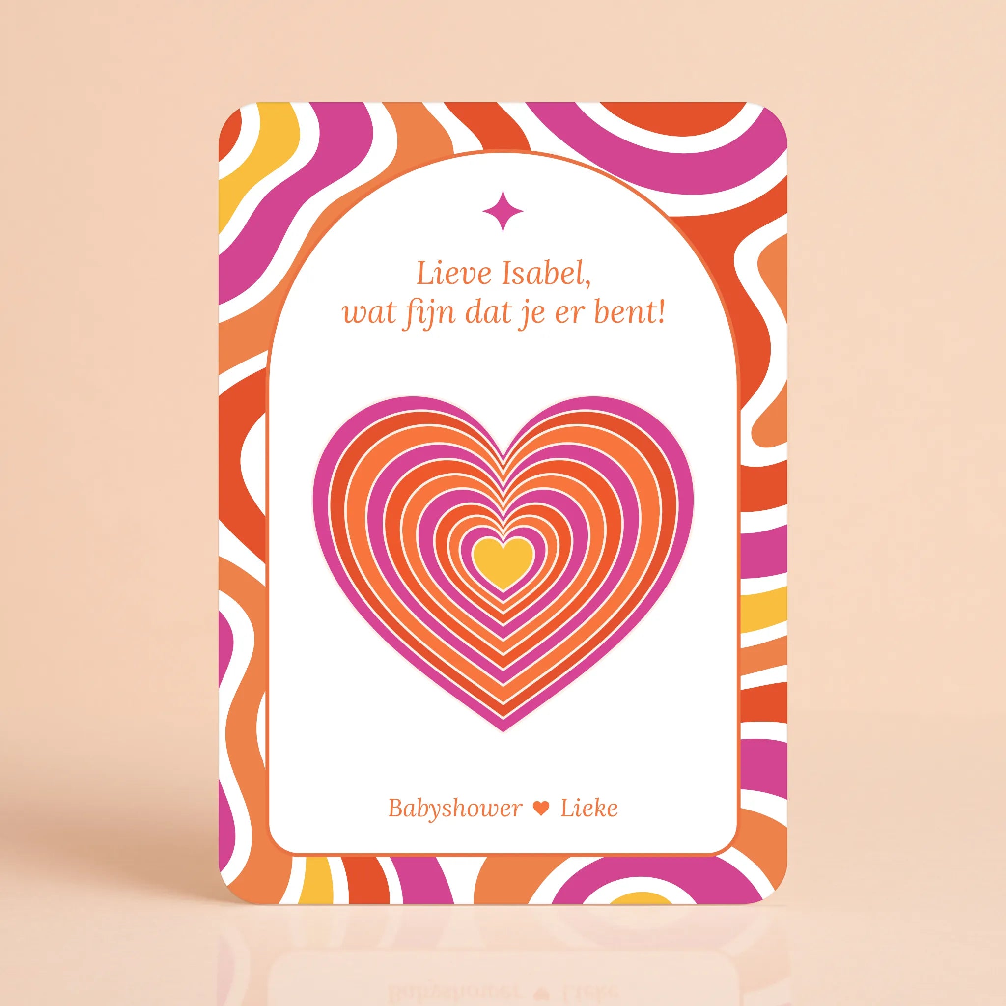 Babyshower welkomstbord Flower Power – gepersonaliseerde naamkaart voor gasten, gedrukt op stevig papier, Studio Miron