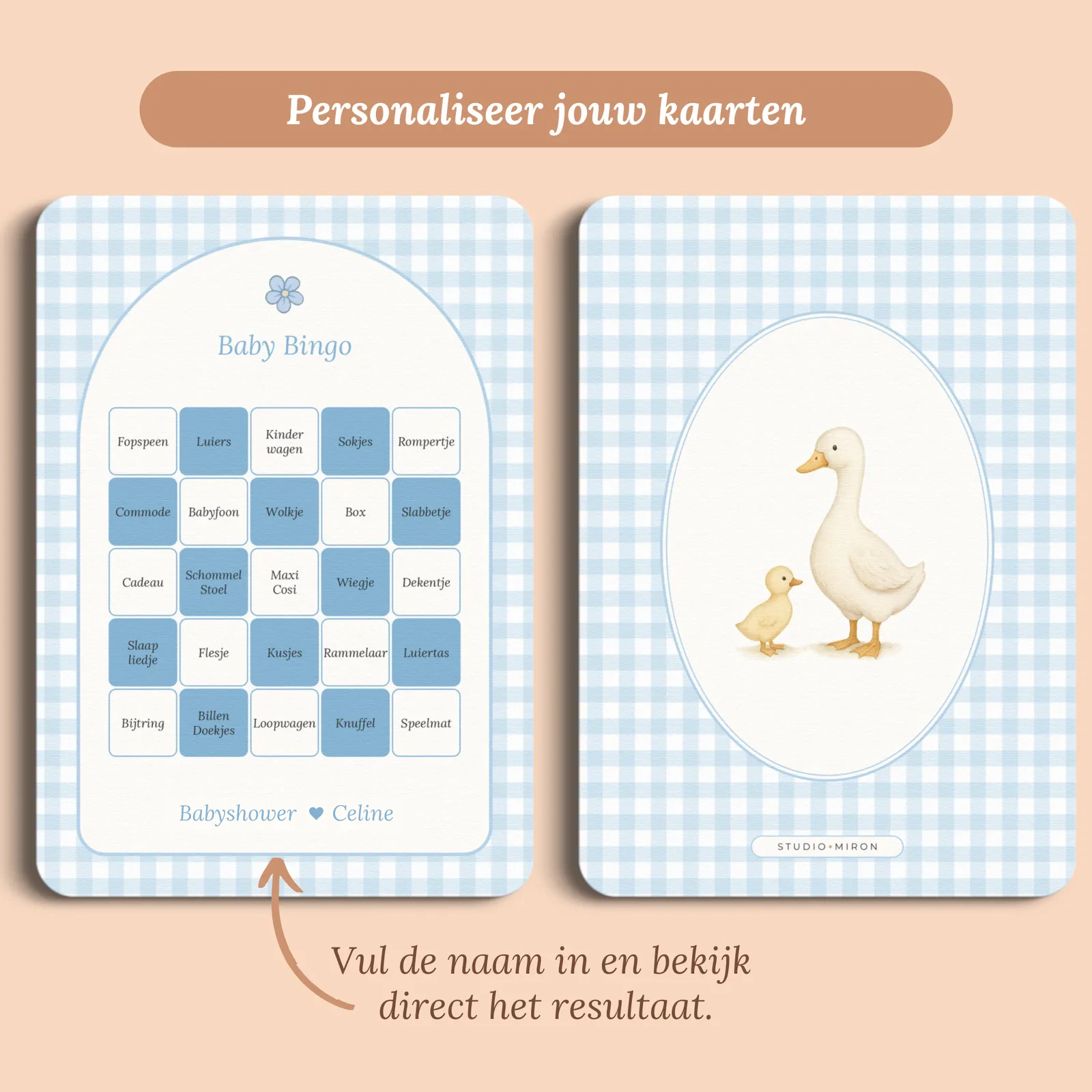 Vorschau der Karte mit dem Namen, den du eingibst