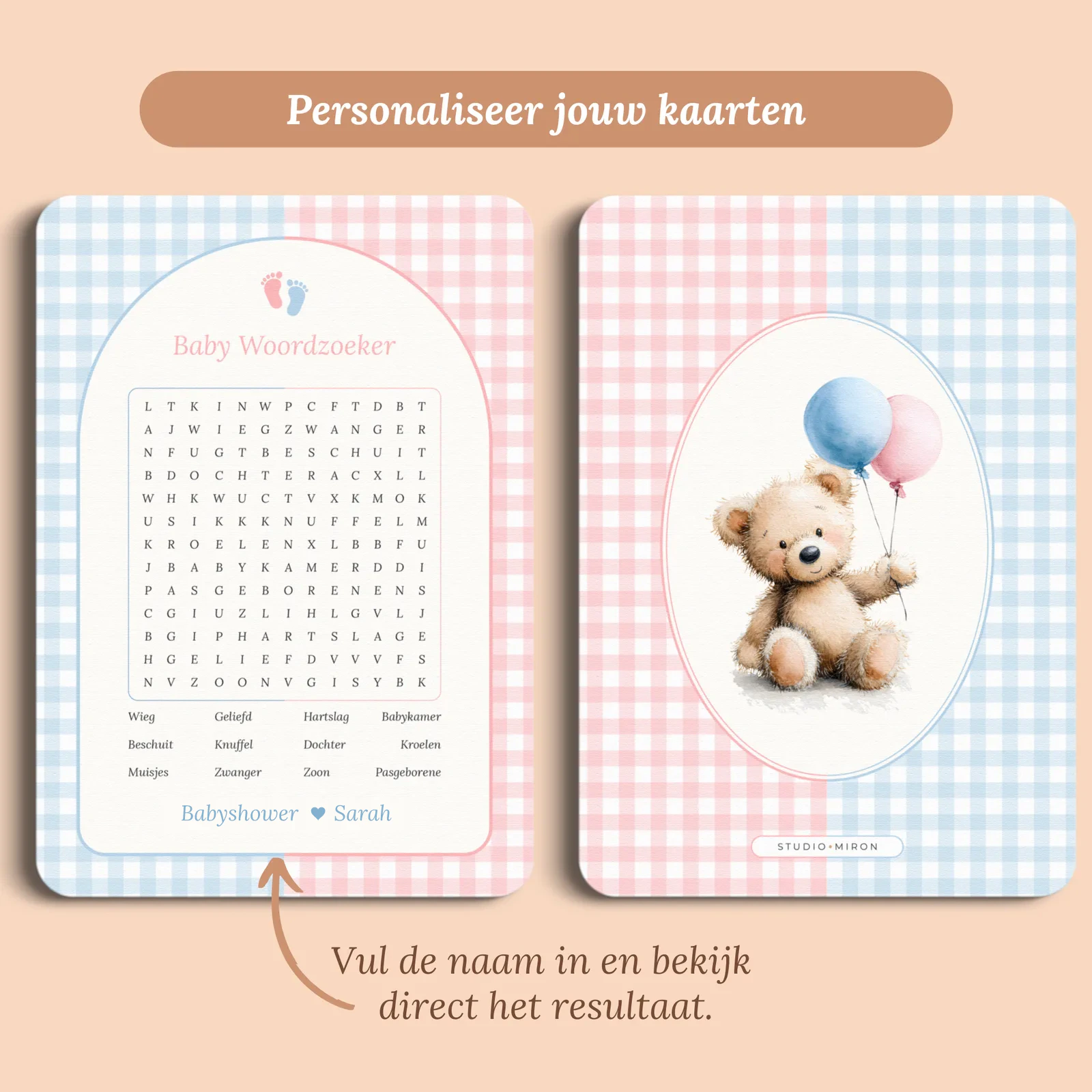 Vorschau der Karte mit dem Namen, den du eingibst