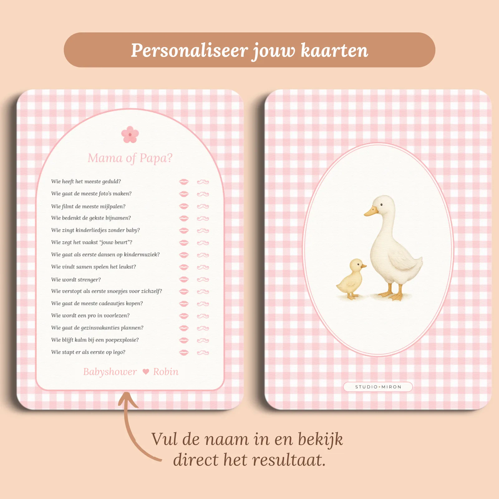 Vorschau der Karte mit dem Namen, den du eingibst
