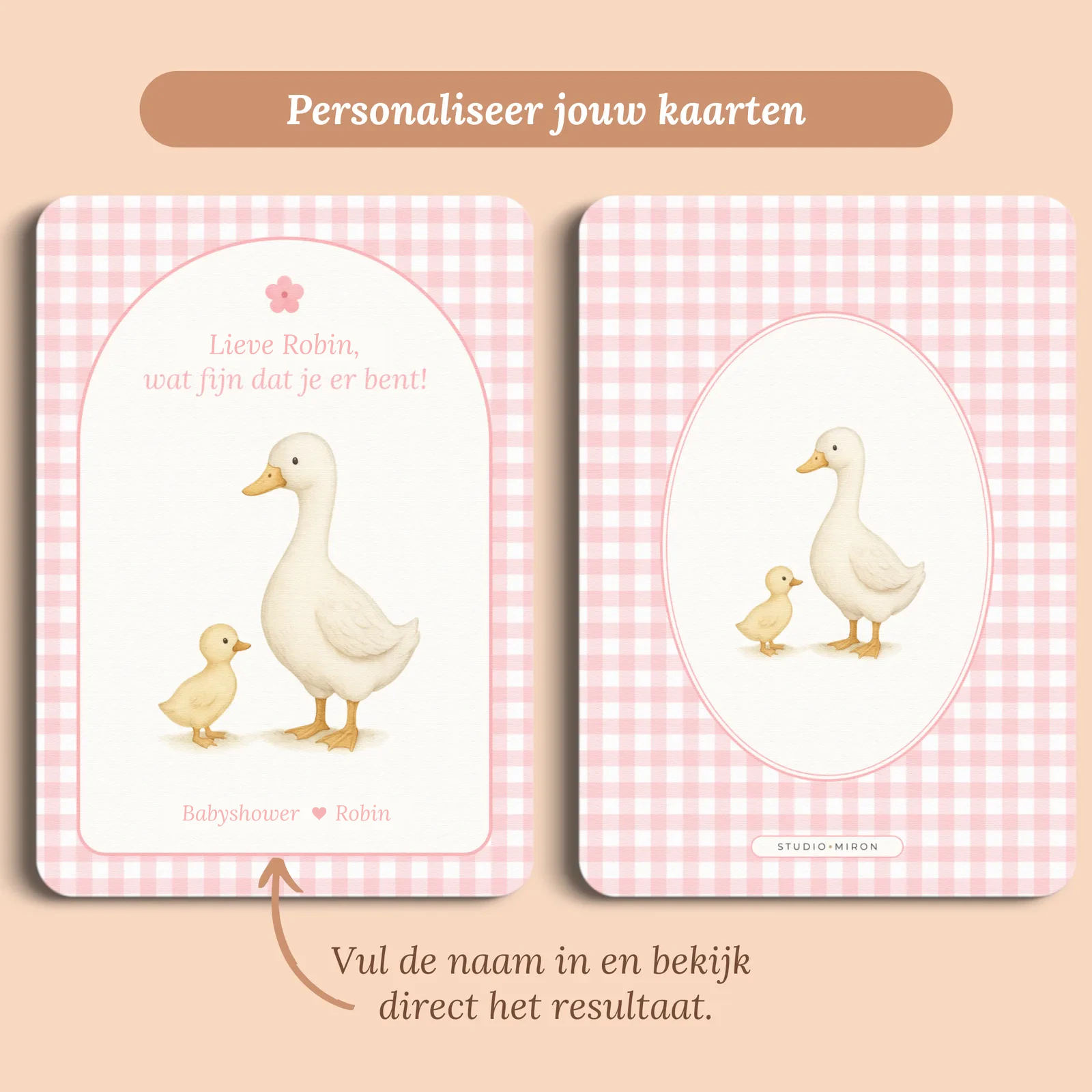 Vorschau der Karte mit dem Namen, den du eingibst