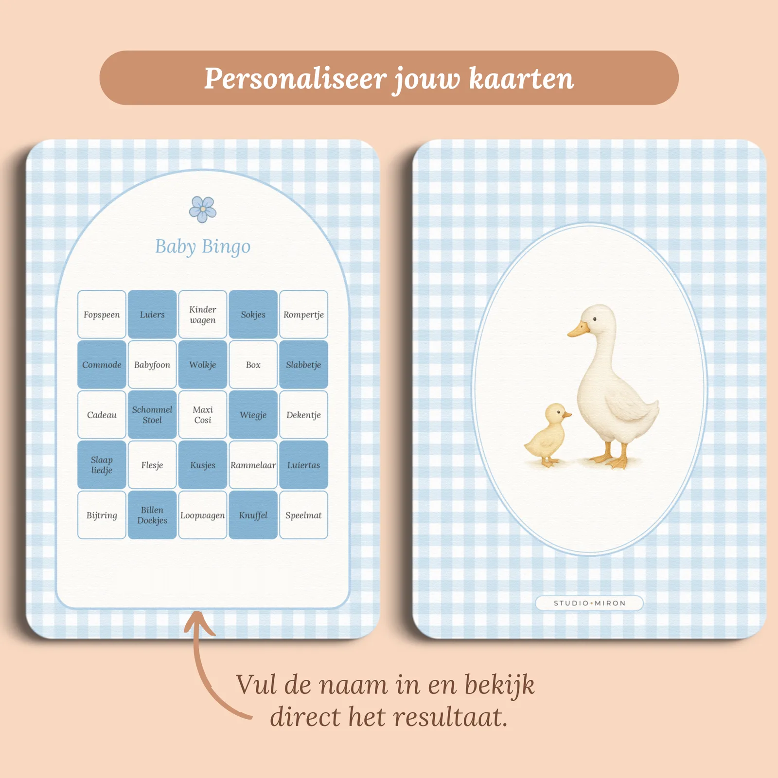Vorschau der Karte mit dem Namen, den du eingibst