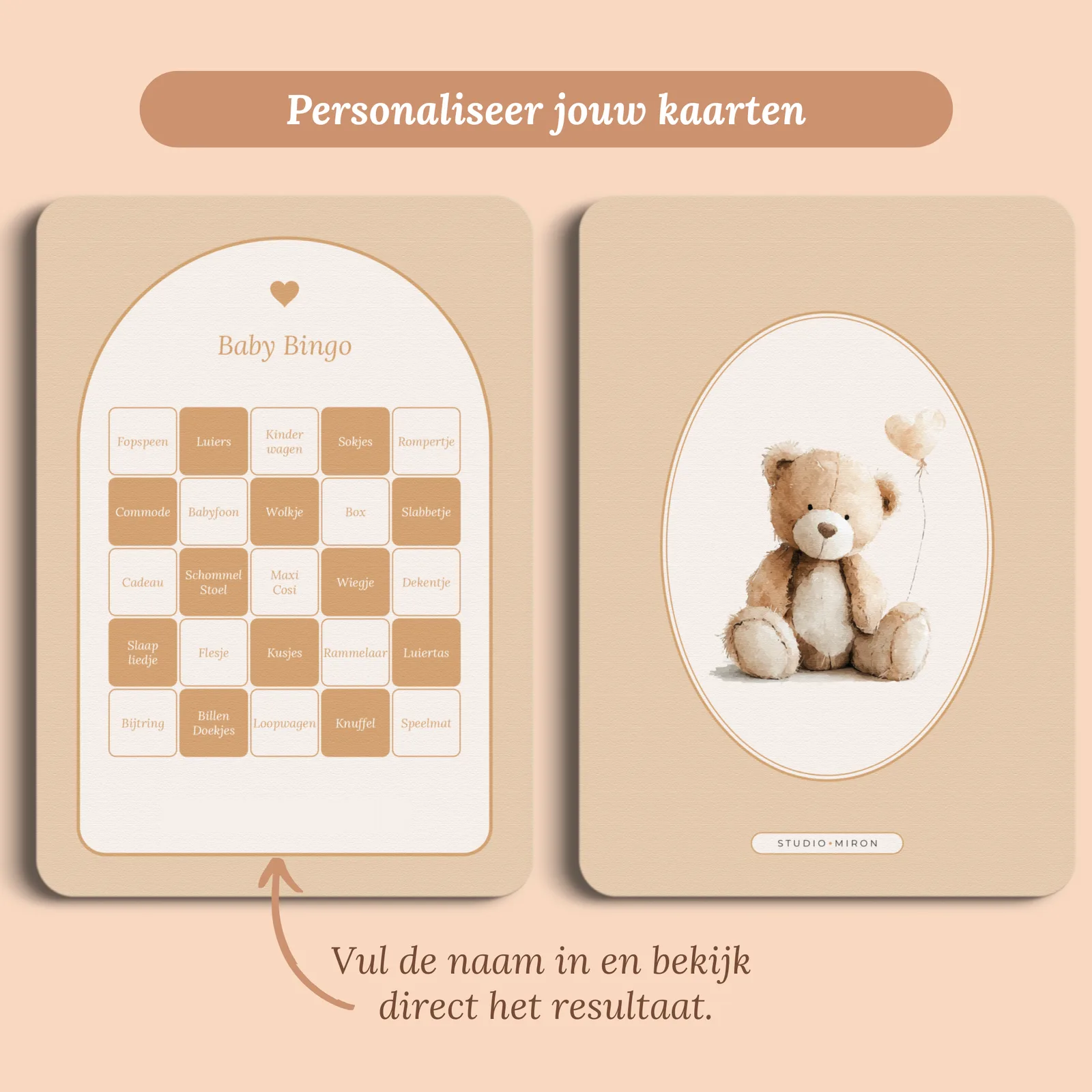 Vorschau der Karte mit dem Namen, den du eingibst