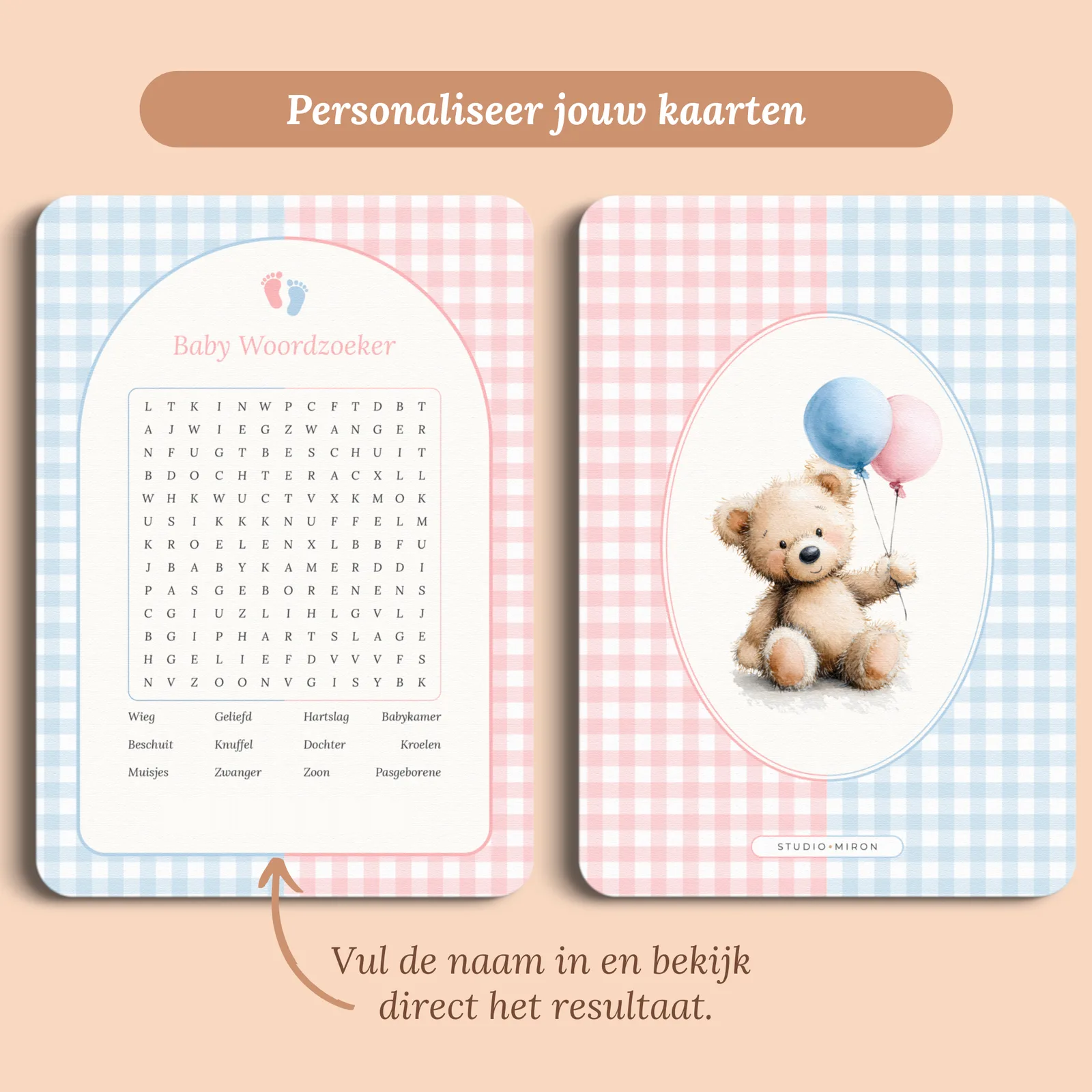Vorschau der Karte mit dem Namen, den du eingibst