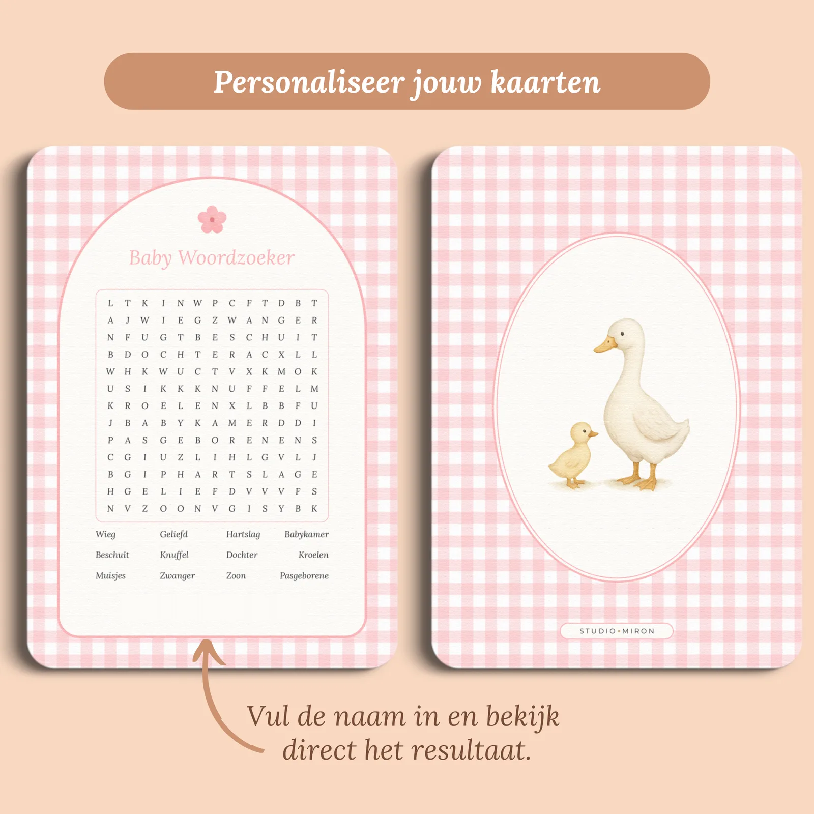 Vorschau der Karte mit dem Namen, den du eingibst