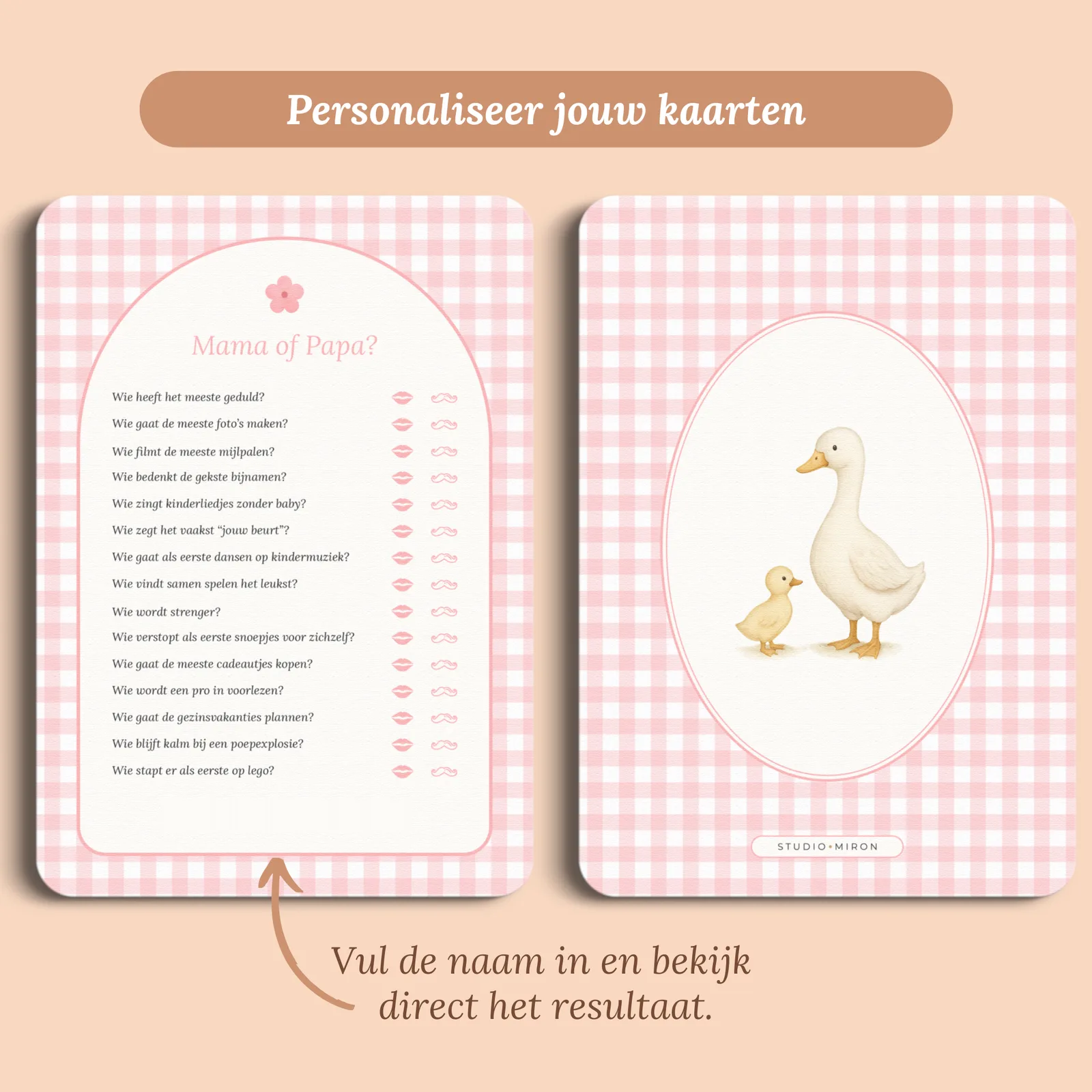 Vorschau der Karte mit dem Namen, den du eingibst